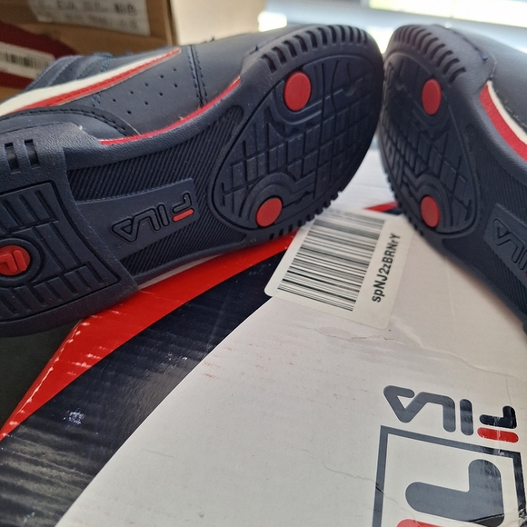 FILA Kids Original Fitness Sneakers Size 12.5 Navy Blue Red - Picture 9 of 11